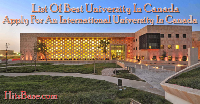 Apply For Universities In Canada | List Of Best University In Canada