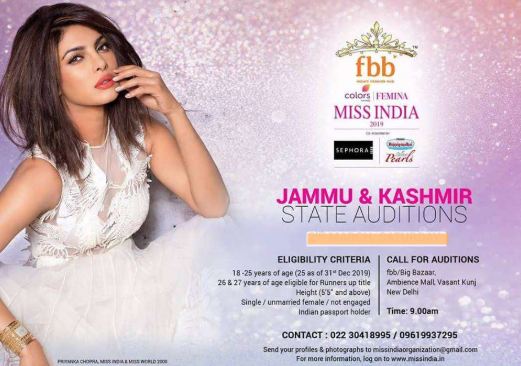 Miss India 2019 Registration