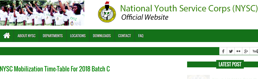 NYSC 2018 Batch C Registration | Time Table For 2018 Batch C